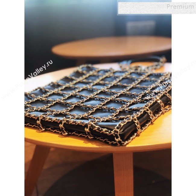 Chanel Chain Lambskin Shopping Bag AS1383 Black 2020 (FM-9112325)