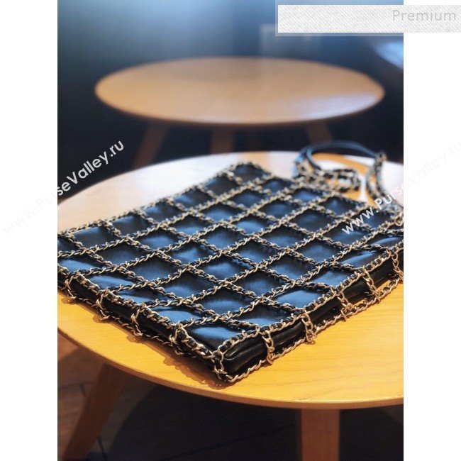 Chanel Chain Lambskin Shopping Bag AS1383 Black 2020 (FM-9112325)