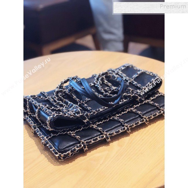Chanel Chain Lambskin Shopping Bag AS1383 Black 2020 (FM-9112325)