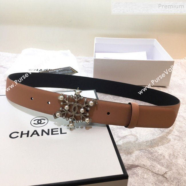 Chanel Lambskin Belt 30mm with Snowflake Buckle 2019 (99-9112224)