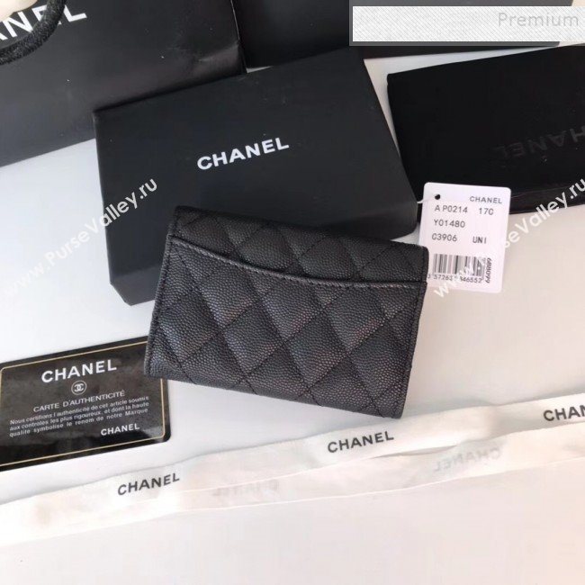 Chanel Grained Leather Classic Card Holder AP0214 Black 2019 (JIYUAN -9112307)