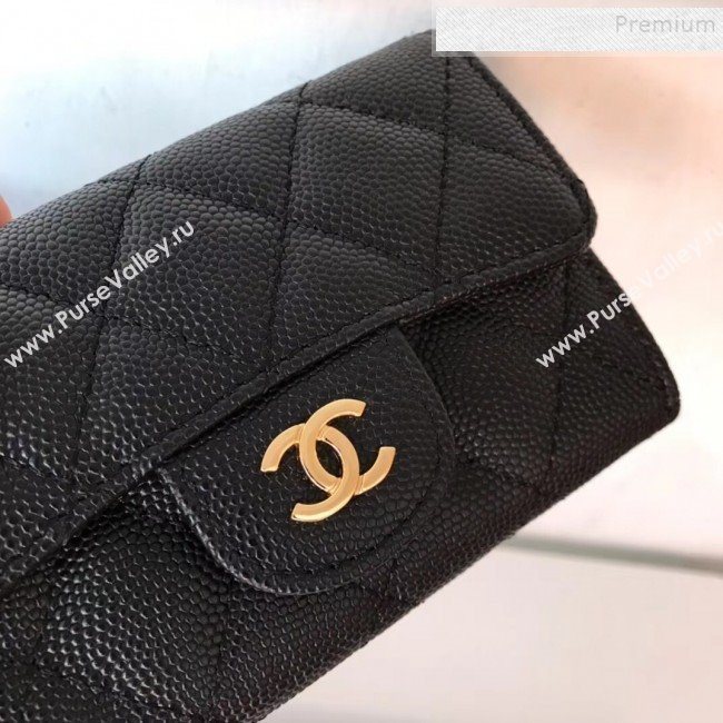 Chanel Grained Leather Classic Card Holder AP0214 Black 2019 (JIYUAN -9112307)