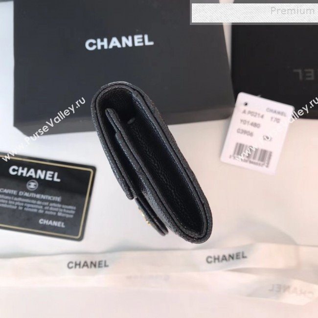 Chanel Grained Leather Classic Card Holder AP0214 Black 2019 (JIYUAN -9112307)