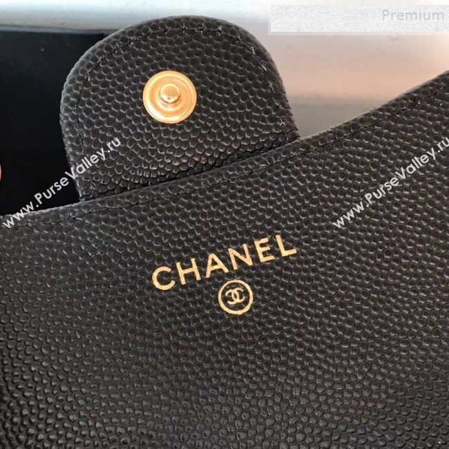 Chanel Grained Leather Classic Card Holder AP0214 Black 2019 (JIYUAN -9112307)