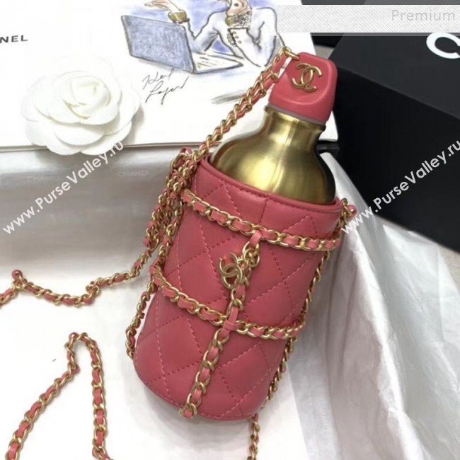 Chanel Chain and Quilted Lambskin Bottle Shaped Clutch with Chain Pink 2020 (JIYUAN-9112316)