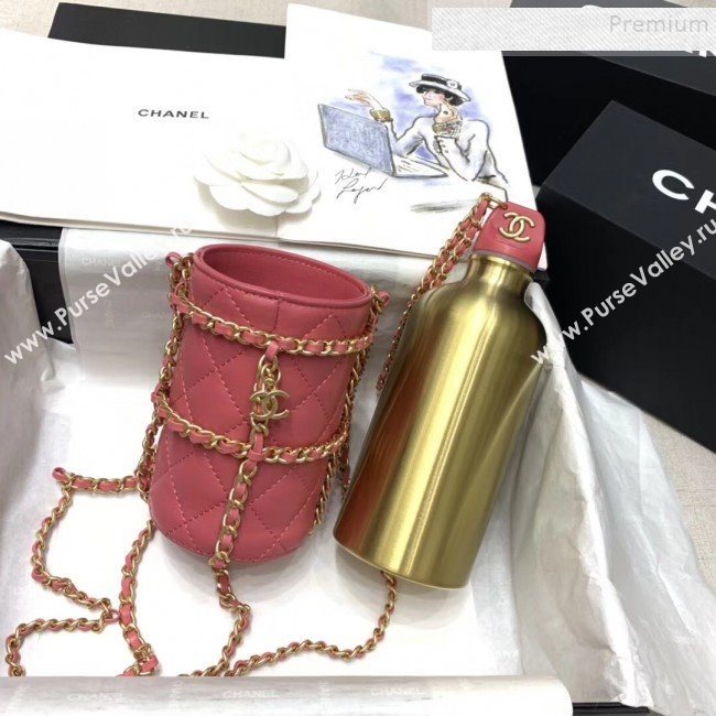 Chanel Chain and Quilted Lambskin Bottle Shaped Clutch with Chain Pink 2020 (JIYUAN-9112316)