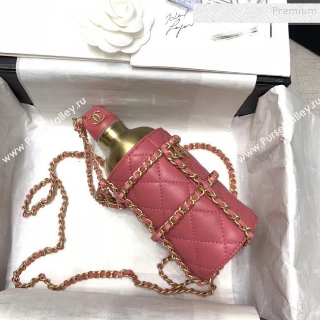 Chanel Chain and Quilted Lambskin Bottle Shaped Clutch with Chain Pink 2020 (JIYUAN-9112316)