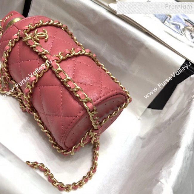 Chanel Chain and Quilted Lambskin Bottle Shaped Clutch with Chain Pink 2020 (JIYUAN-9112316)