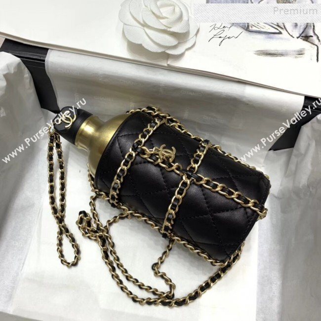 Chanel Chain and Quilted Lambskin Bottle Shaped Clutch with Chain Black 2020 (JIYUAN -9112315)