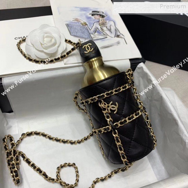 Chanel Chain and Quilted Lambskin Bottle Shaped Clutch with Chain Black 2020 (JIYUAN -9112315)