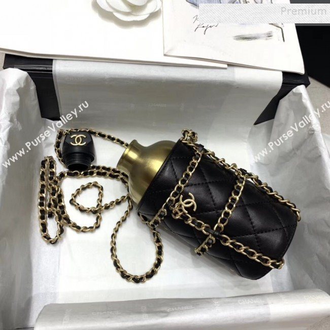 Chanel Chain and Quilted Lambskin Bottle Shaped Clutch with Chain Black 2020 (JIYUAN -9112315)