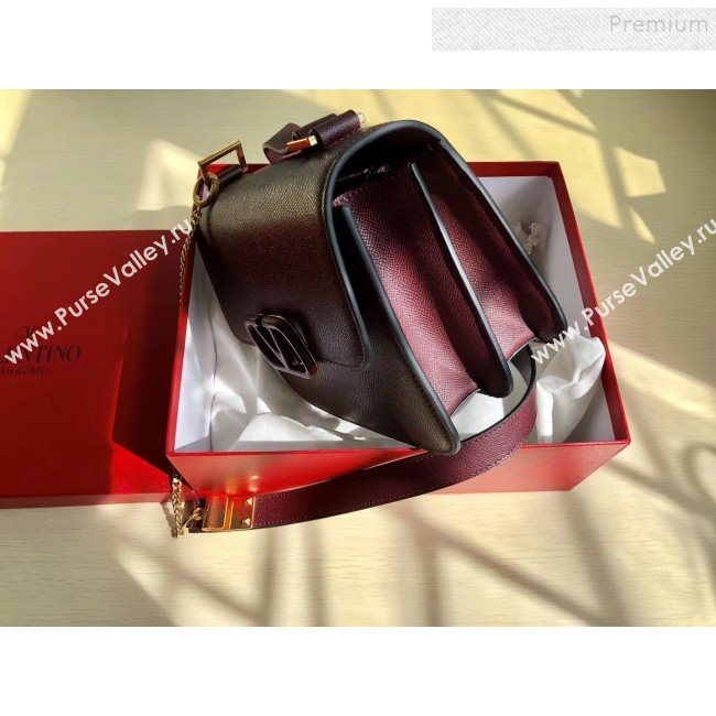 Valentino Large VSLING Grained Calfskin Shoulder Bag 0074L Burgundy 2019 (JIND-9112712)