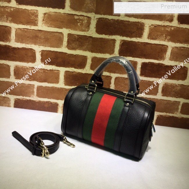 Gucci Small Vintage Leather Web Boston Bag 269876 Black  (DLH-9112505)