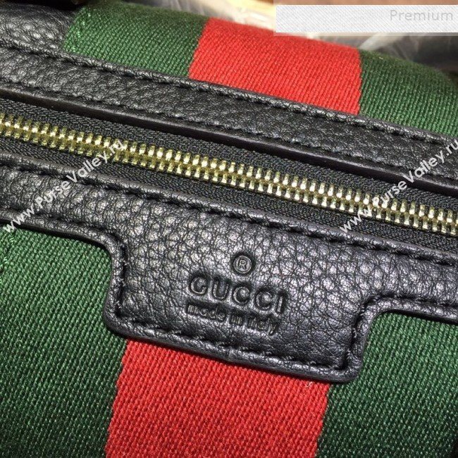 Gucci Small Vintage Leather Web Boston Bag 269876 Black  (DLH-9112505)