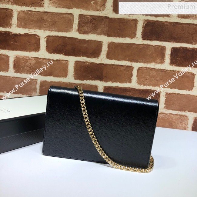 Gucci Leather Interlocking G Chain Card Case Wallet 598549 Black 2019 (DLH-9112510)