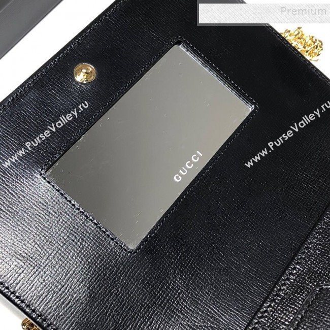 Gucci Leather Interlocking G Chain Card Case Wallet 598549 Black 2019 (DLH-9112510)