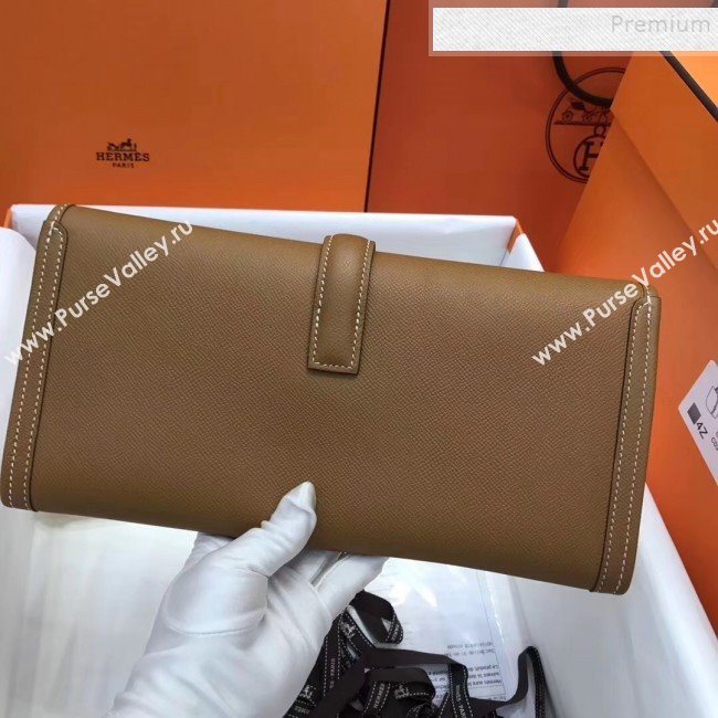 Hermes Jige Elan 29 Epsom Leather Clutch Bag Brown 2019 (XY-9112972)