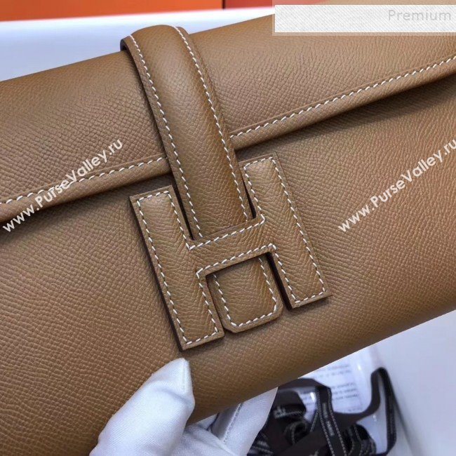 Hermes Jige Elan 29 Epsom Leather Clutch Bag Brown 2019 (XY-9112972)