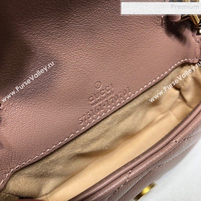 Gucci GG Marmont Matelassé Leather Chain Super Mini Bag 575161 Dusty Pink 2019 (DLH-9112513)