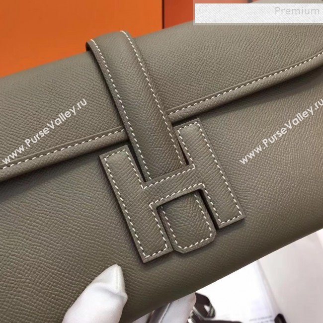 Hermes Jige Elan 29 Epsom Leather Clutch Bag Grey 2019 (XY-9112976)