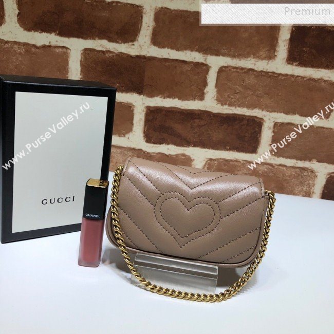 Gucci GG Marmont Matelassé Leather Chain Super Mini Bag 575161 Beige 2019 (DLH-9112515)