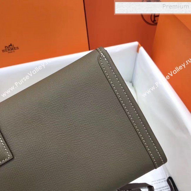 Hermes Jige Elan 29 Epsom Leather Clutch Bag Grey 2019 (XY-9112976)