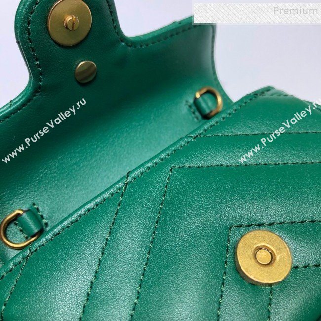 Gucci GG Marmont Matelassé Leather Chain Super Mini Bag 575161 Green 2019 (DLH-9112516)