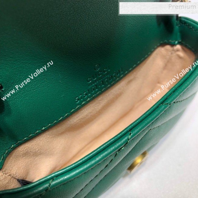 Gucci GG Marmont Matelassé Leather Chain Super Mini Bag 575161 Green 2019 (DLH-9112516)
