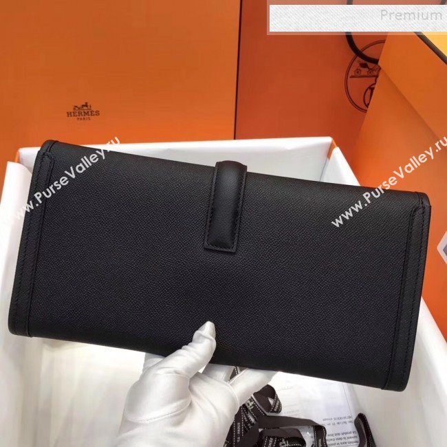 Hermes Jige Elan 29 Epsom Leather Clutch Bag Black 2019 (XY-9112979)