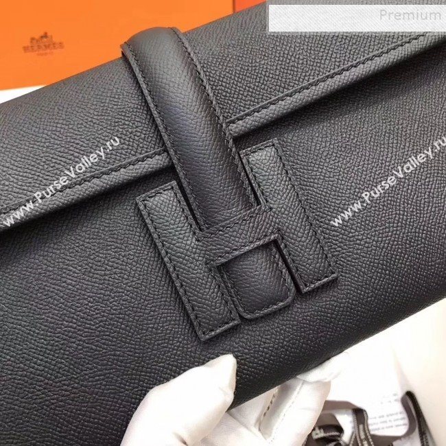 Hermes Jige Elan 29 Epsom Leather Clutch Bag Black 2019 (XY-9112979)