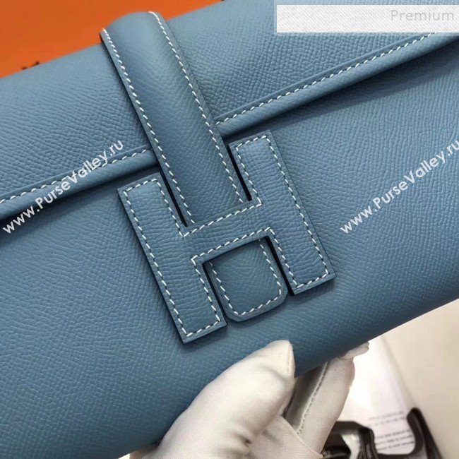 Hermes Jige Elan 29 Epsom Leather Clutch Bag Denim Blue 2019 (XY-9112982)