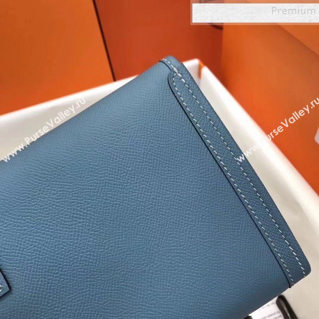 Hermes Jige Elan 29 Epsom Leather Clutch Bag Denim Blue 2019 (XY-9112982)