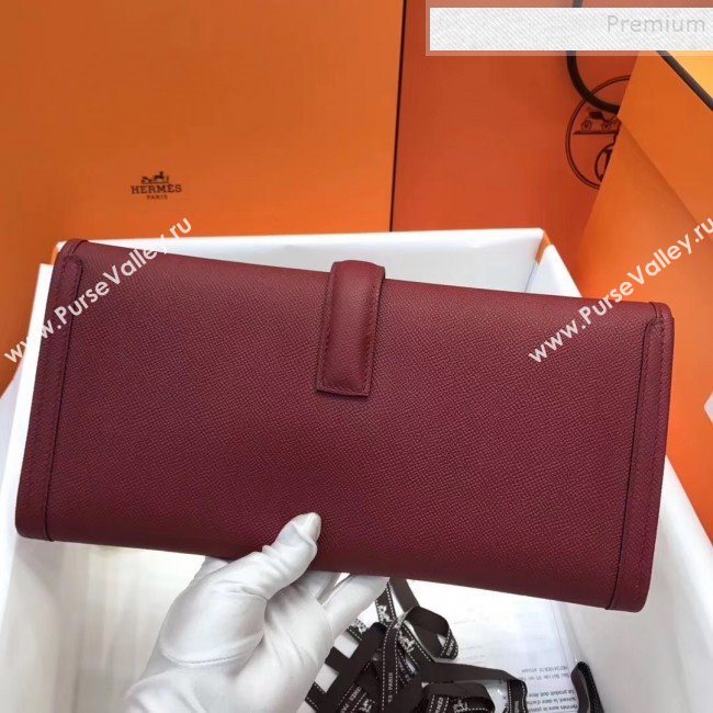 Hermes Jige Elan 29 Epsom Leather Clutch Bag Deep Red 2019 (XY-9112981)