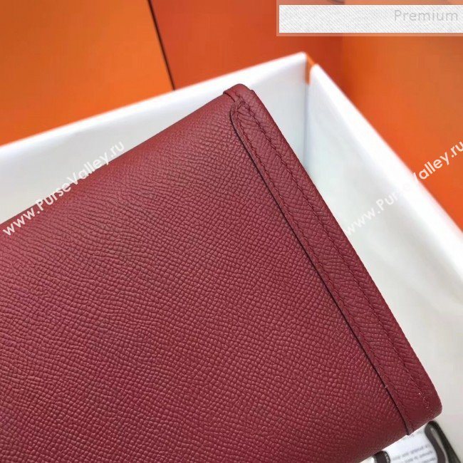 Hermes Jige Elan 29 Epsom Leather Clutch Bag Deep Red 2019 (XY-9112981)