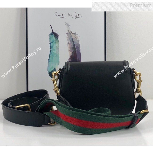 Gucci Leather Small Horsebit Shoulder Bag 384821 Black 2019 (DLH-9112525)