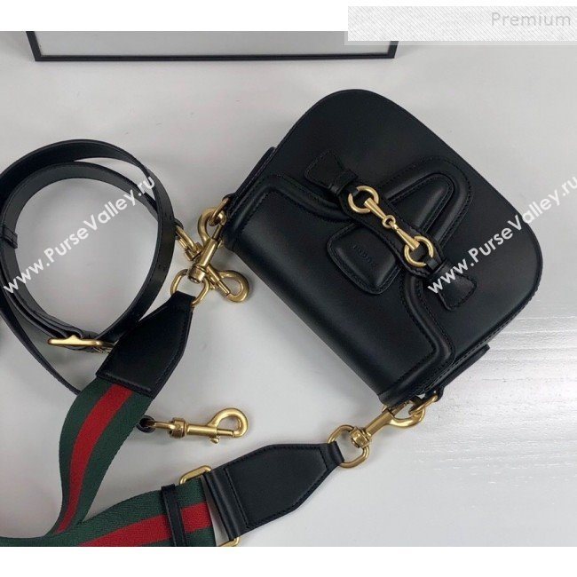 Gucci Leather Small Horsebit Shoulder Bag 384821 Black 2019 (DLH-9112525)