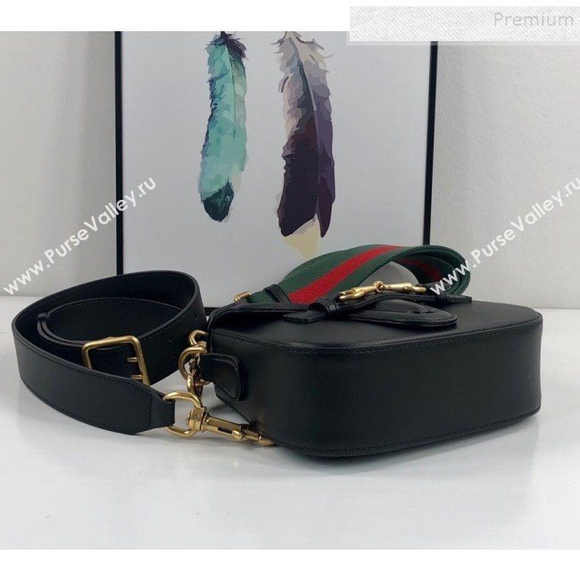 Gucci Leather Small Horsebit Shoulder Bag 384821 Black 2019 (DLH-9112525)