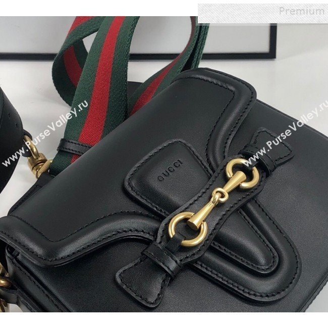 Gucci Leather Small Horsebit Shoulder Bag 384821 Black 2019 (DLH-9112525)