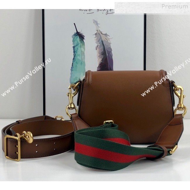 Gucci Leather Small Horsebit Shoulder Bag 384821 Brown 2019 (DLH-9112528)