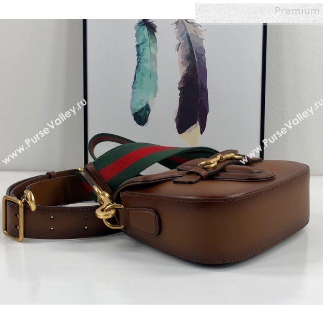 Gucci Leather Small Horsebit Shoulder Bag 384821 Brown 2019 (DLH-9112528)