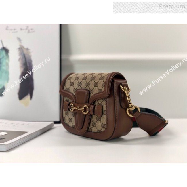 Gucci GG Canvas Small Horsebit Shoulder Bag 384821 Brown 2019 (DLH-9112530)