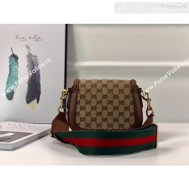 Gucci GG Canvas Small Horsebit Shoulder Bag 384821 Brown 2019 (DLH-9112530)