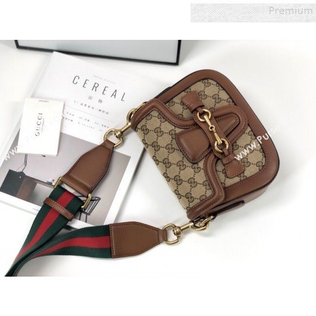 Gucci GG Canvas Small Horsebit Shoulder Bag 384821 Brown 2019 (DLH-9112530)