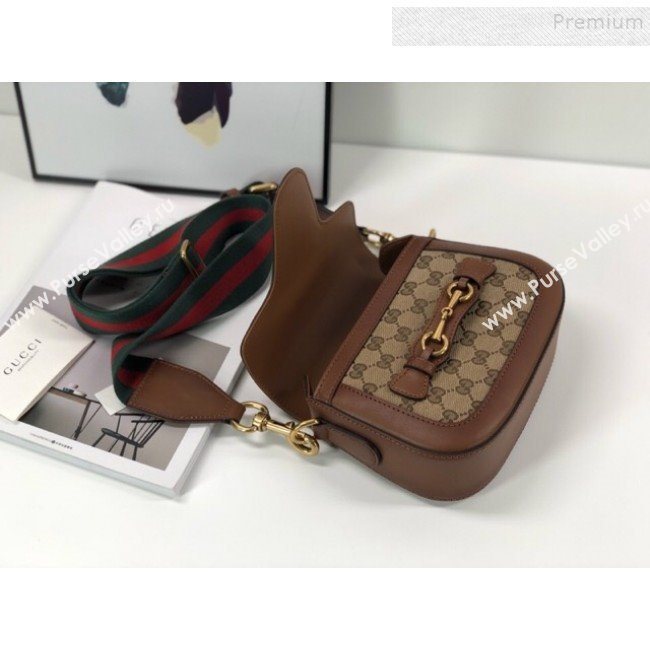 Gucci GG Canvas Small Horsebit Shoulder Bag 384821 Brown 2019 (DLH-9112530)