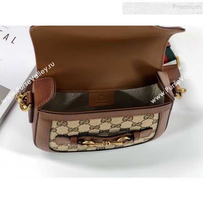 Gucci GG Canvas Small Horsebit Shoulder Bag 384821 Brown 2019 (DLH-9112530)