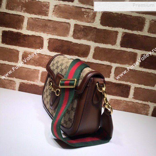 Gucci GG Canvas Medium Horsebit Shoulder Bag 383848 Brown 2019 (DLH-9112527)