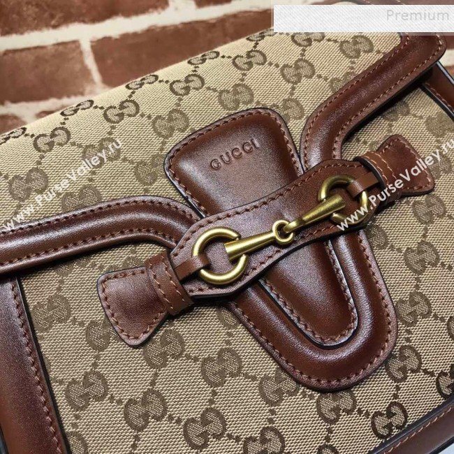 Gucci GG Canvas Medium Horsebit Shoulder Bag 383848 Brown 2019 (DLH-9112527)
