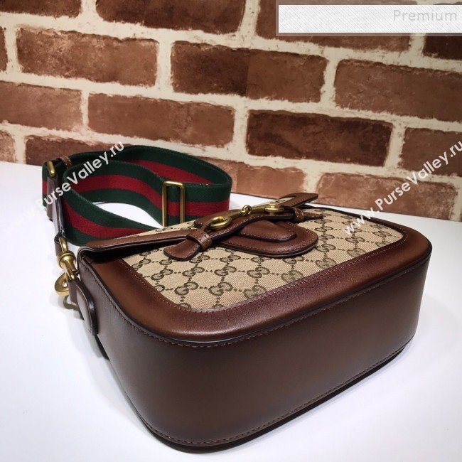 Gucci GG Canvas Medium Horsebit Shoulder Bag 383848 Brown 2019 (DLH-9112527)