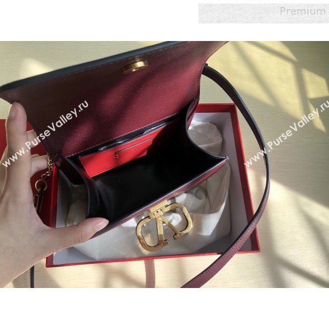 Valentino Small VSLING Grained Calfskin Shoulder Bag 0074S Burgundy 2019 (JIND-9112710)
