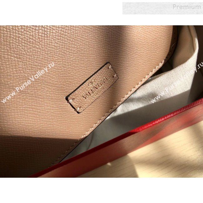 Valentino Small VSLING Grained Calfskin Shoulder Bag 0074S Nude 2019 (JIND-9112709)
